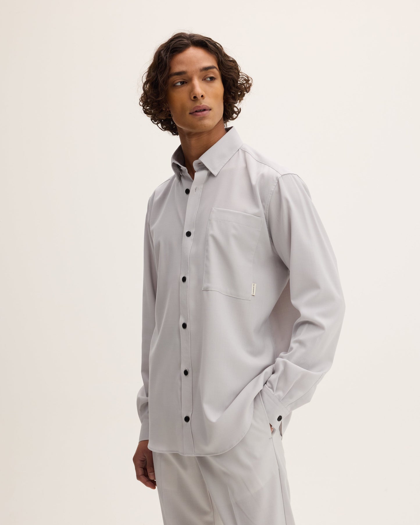 Wool-blend Button-up Shirt