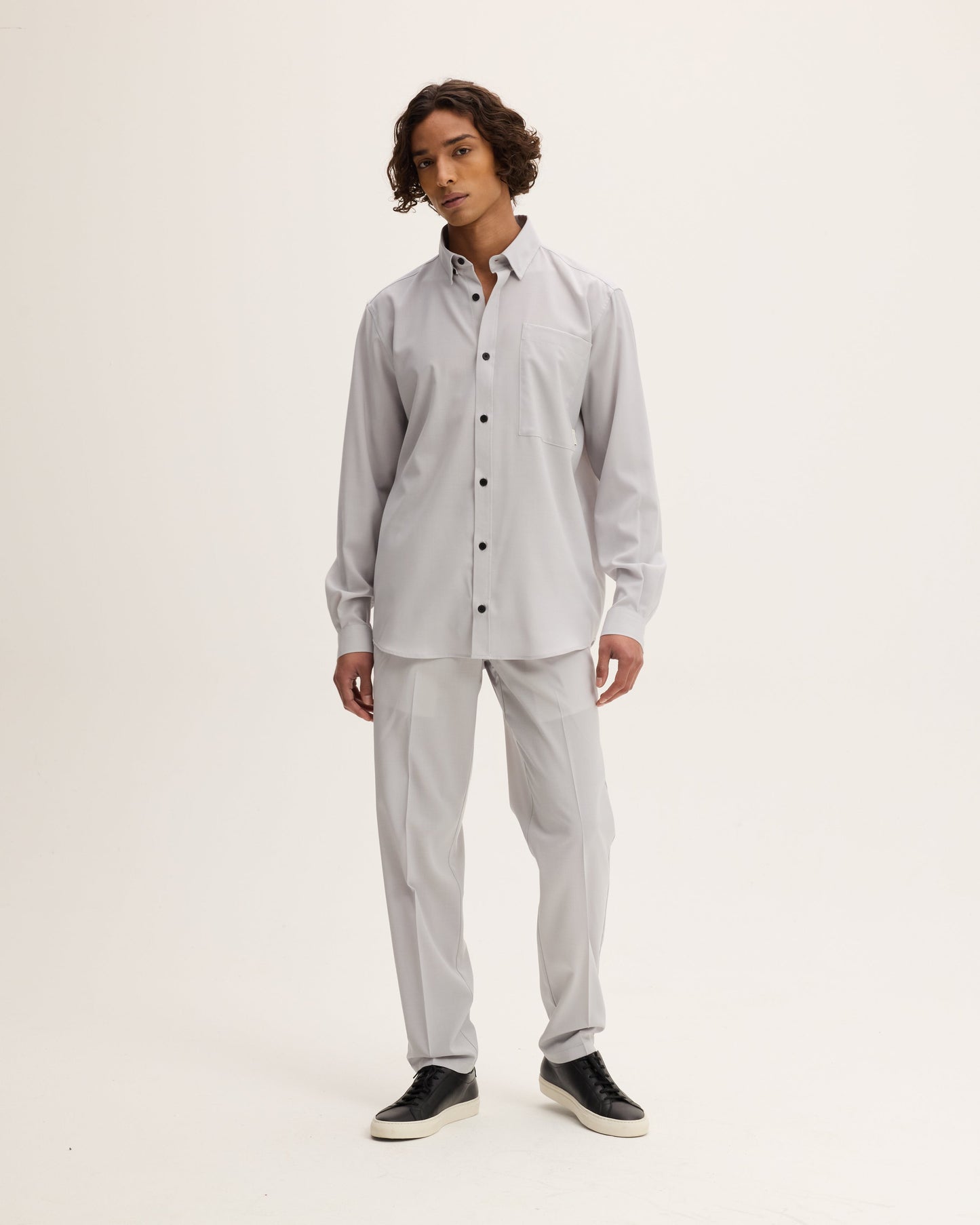 Wool-blend Button-up Shirt