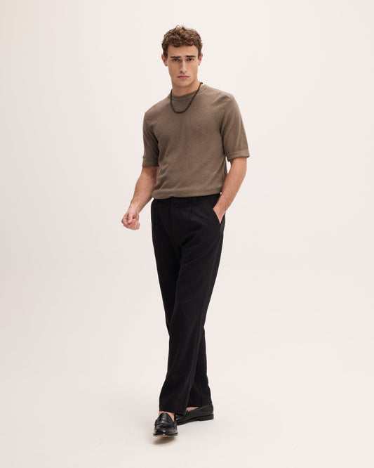 Linen Blend Tapered Trousers