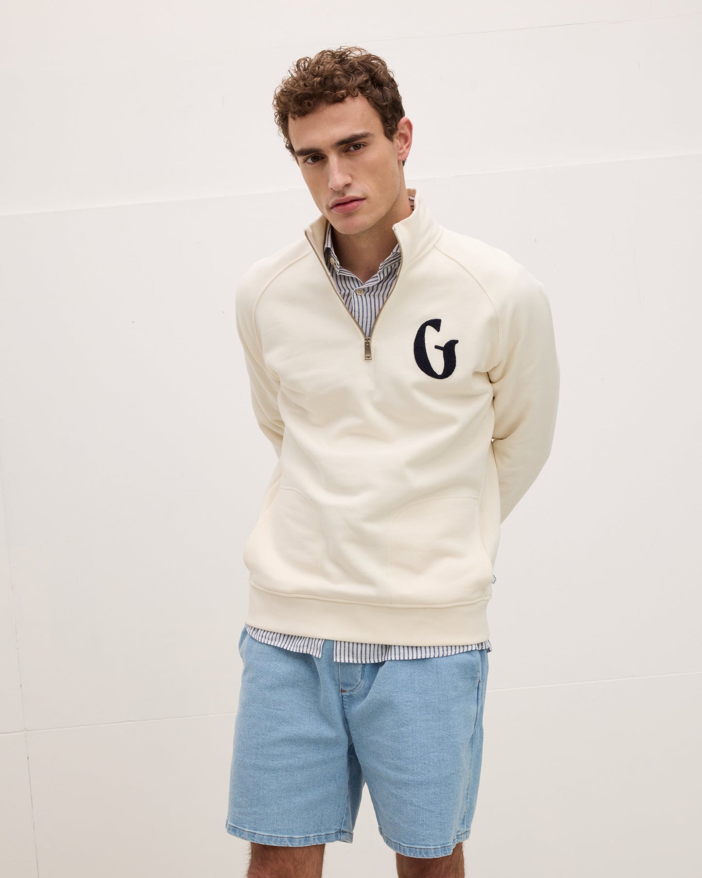 High-neck Zipper Collar Sweat