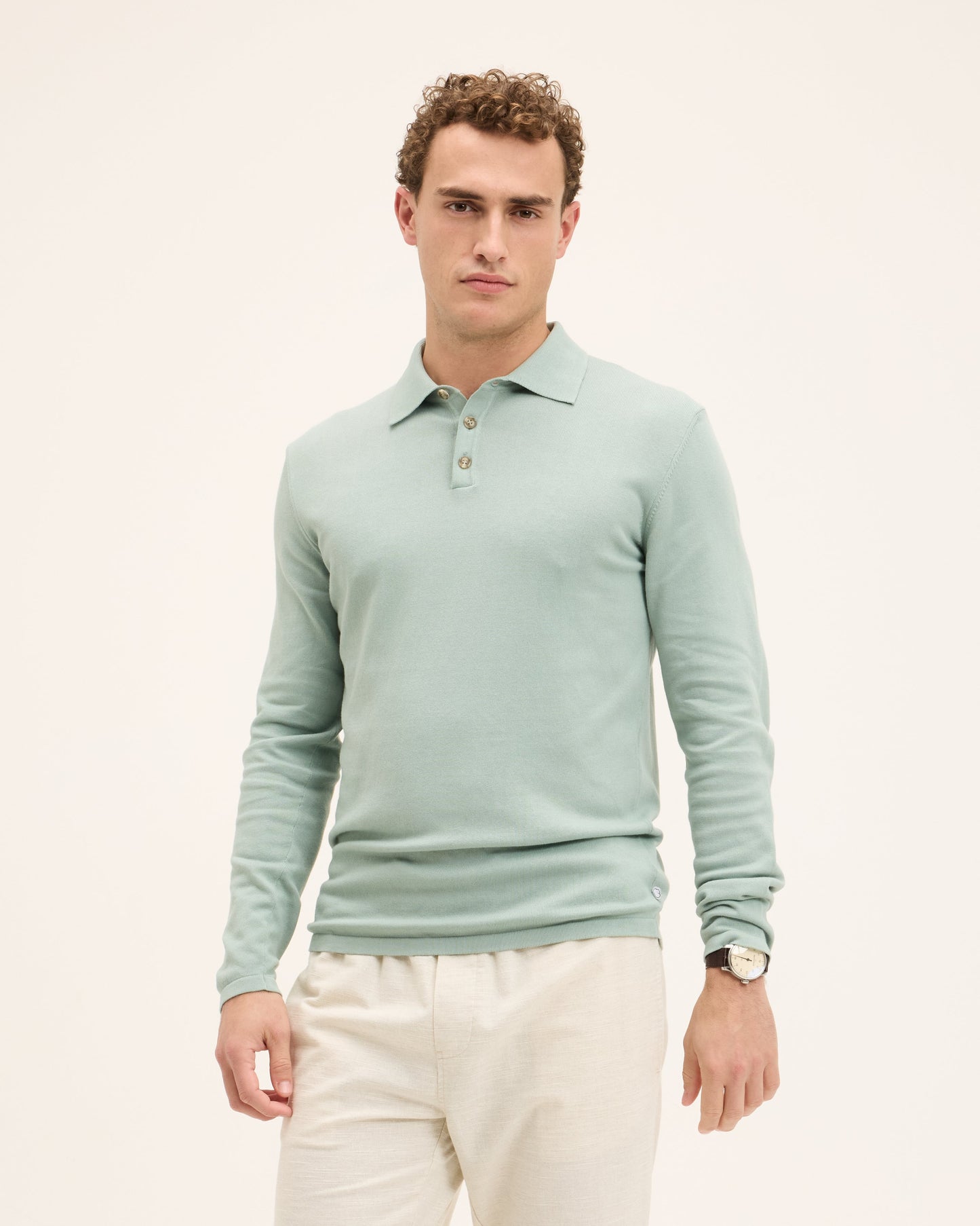 Kai Italian Knitted Long-Sleeve Polo