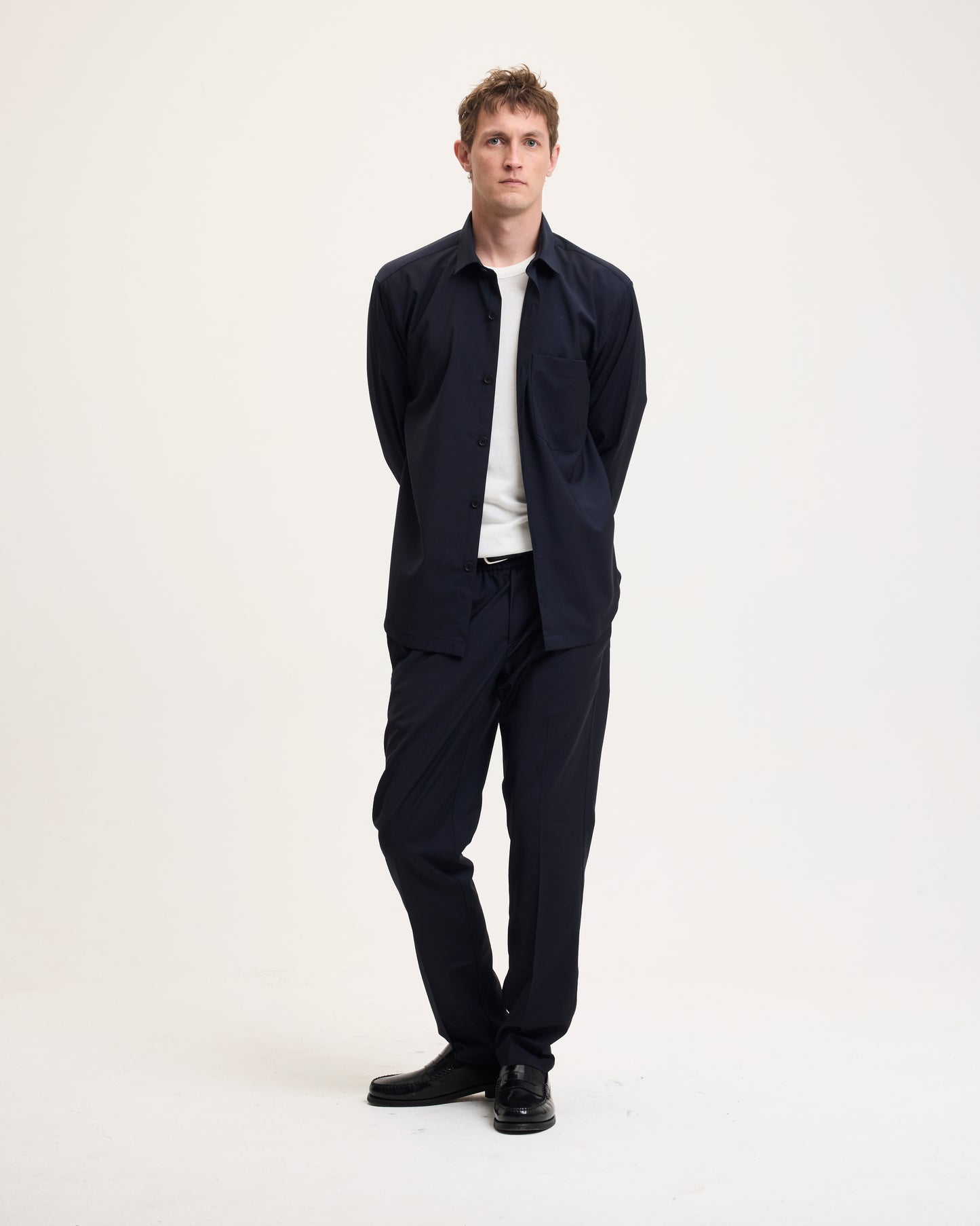 Simon Cool Wool Button-Up Shirt